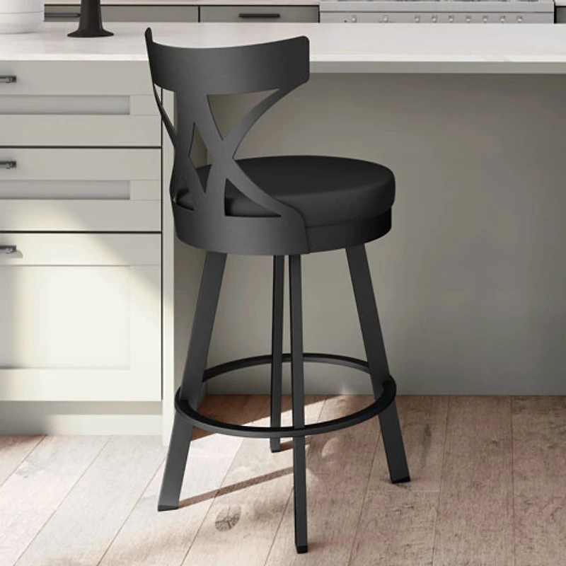 Tabouret de bar moderne à hauteur de comptoir Washington - Noir