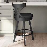 Tabouret de bar moderne à hauteur de comptoir Washington - Noir