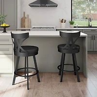 Tabouret de bar moderne à hauteur de comptoir Washington - Noir