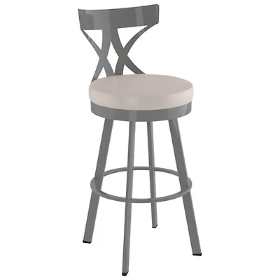 Tabouret de bar moderne à hauteur de bar Washington - Crème/Gris