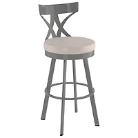 Tabouret de bar moderne à hauteur de bar Washington - Crème/Gris