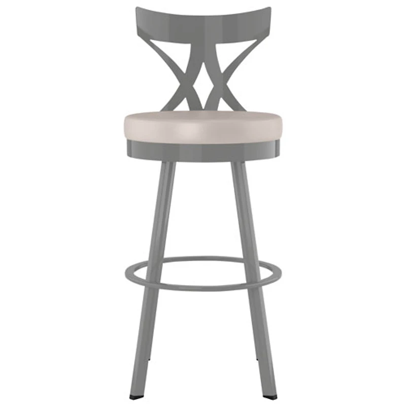 Tabouret de bar moderne à hauteur de bar Washington - Crème/Gris