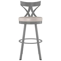 Tabouret de bar moderne à hauteur de bar Washington - Crème/Gris