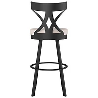 Washington Modern Bar Height Barstool - Cream/Black