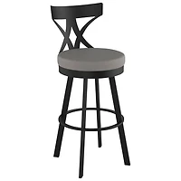 Washington Modern Bar Height Barstool - Taupe Grey/Black