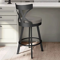 Washington Modern Bar Height Barstool - Taupe Grey/Black
