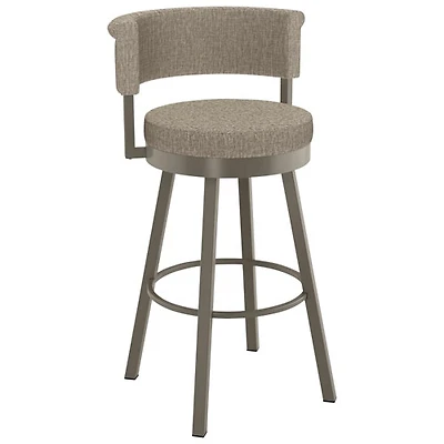 Tabouret de bar contemporain à hauteur de comptoir Rosco - Tissé brun beige/Gris
