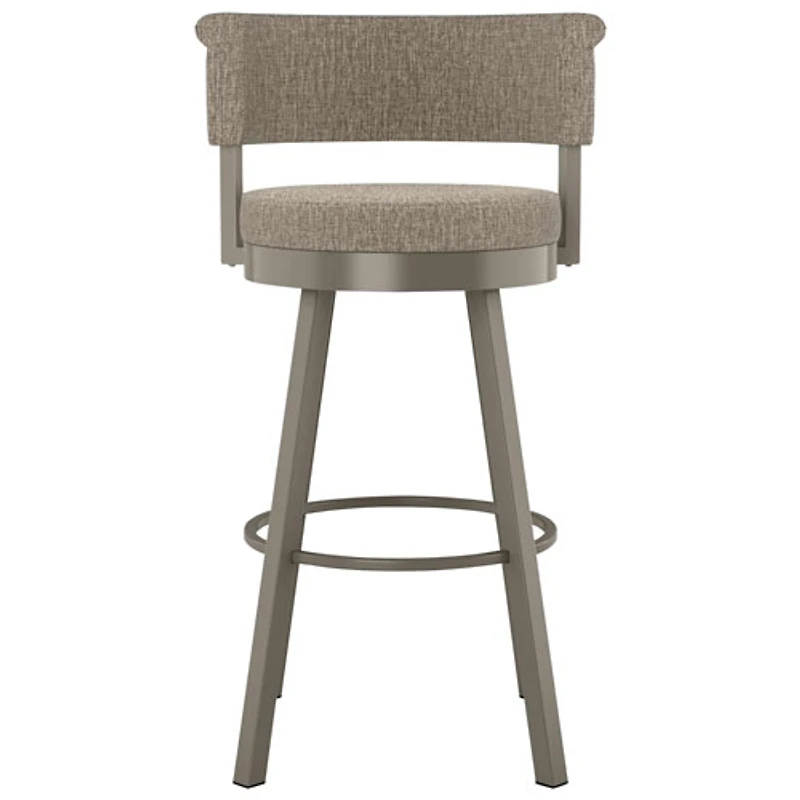Tabouret de bar contemporain à hauteur de comptoir Rosco - Tissé brun beige/Gris