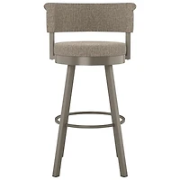 Tabouret de bar contemporain à hauteur de comptoir Rosco - Tissé brun beige/Gris