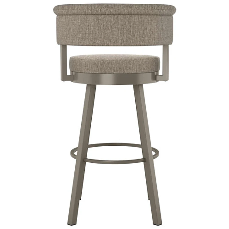 Tabouret de bar contemporain à hauteur de comptoir Rosco - Tissé brun beige/Gris