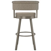 Tabouret de bar contemporain à hauteur de comptoir Rosco - Tissé brun beige/Gris