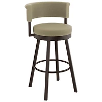 Tabouret de bar contemporain à hauteur de comptoir Rosco - Beige/Brun foncé