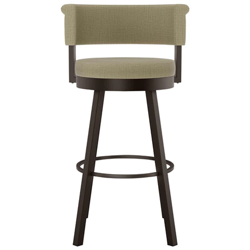 Tabouret de bar contemporain à hauteur de comptoir Rosco - Beige/Brun foncé