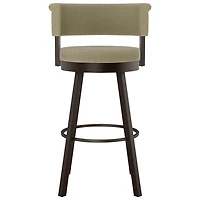 Tabouret de bar contemporain à hauteur de comptoir Rosco - Beige/Brun foncé