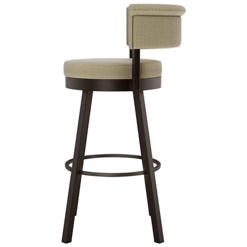 Tabouret de bar contemporain à hauteur de comptoir Rosco - Beige/Brun foncé