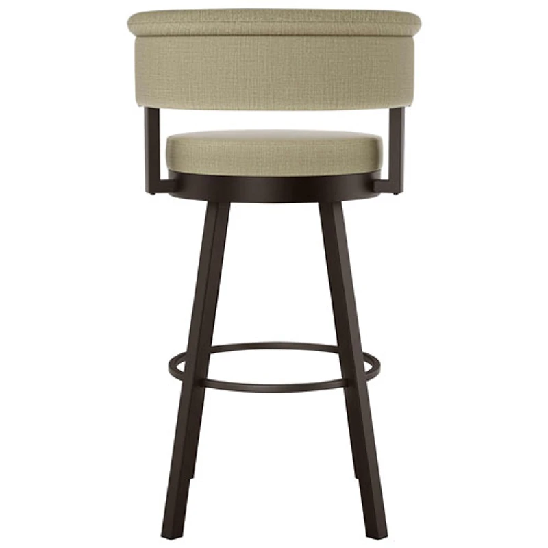 Tabouret de bar contemporain à hauteur de comptoir Rosco - Beige/Brun foncé