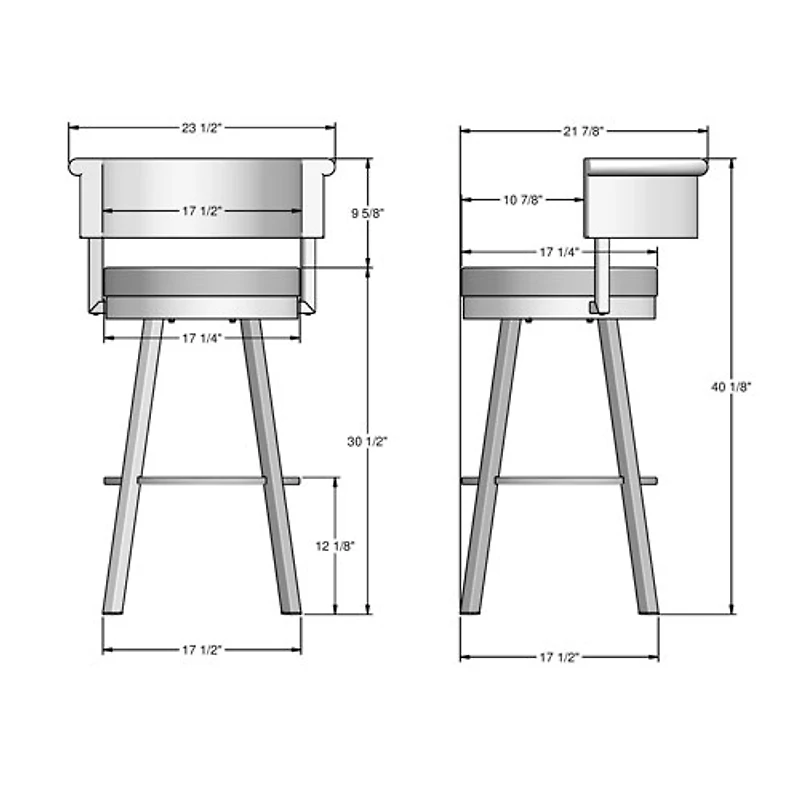 Rosco Contemporary Bar Height Barstool - Beige/Dark Brown