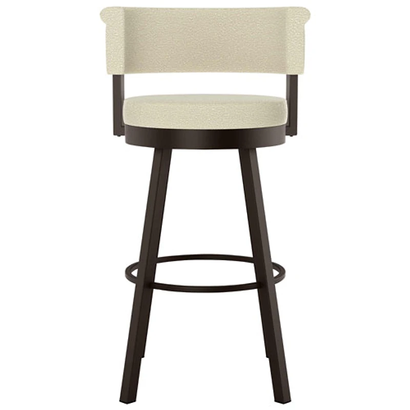 Rosco Contemporary Bar Height Barstool - Cream Boucle/Dark Brown