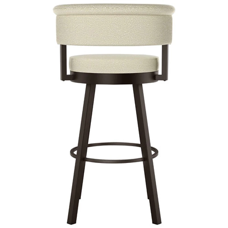 Rosco Contemporary Bar Height Barstool - Cream Boucle/Dark Brown