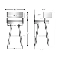 Rosco Contemporary Bar Height Barstool - Cream Boucle/Dark Brown
