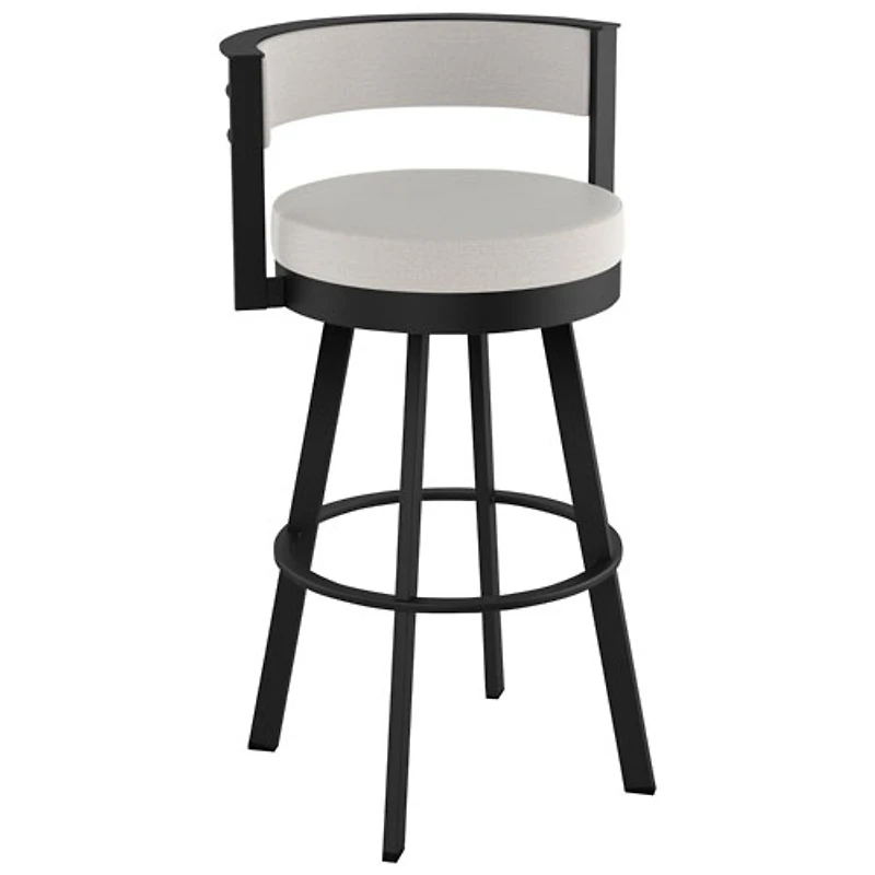 Tabouret de bar contemporain à hauteur de comptoir Browser - Gris tissé/Noir