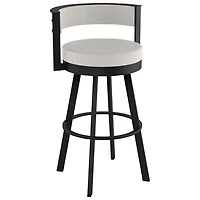 Tabouret de bar contemporain à hauteur de comptoir Browser - Gris tissé/Noir