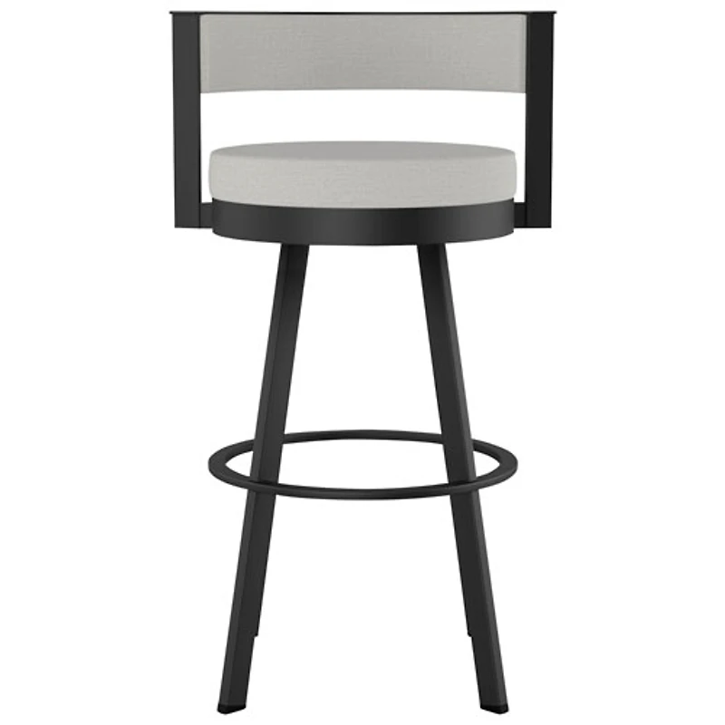 Tabouret de bar contemporain à hauteur de comptoir Browser - Gris tissé/Noir