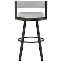 Tabouret de bar contemporain à hauteur de comptoir Browser - Gris tissé/Noir
