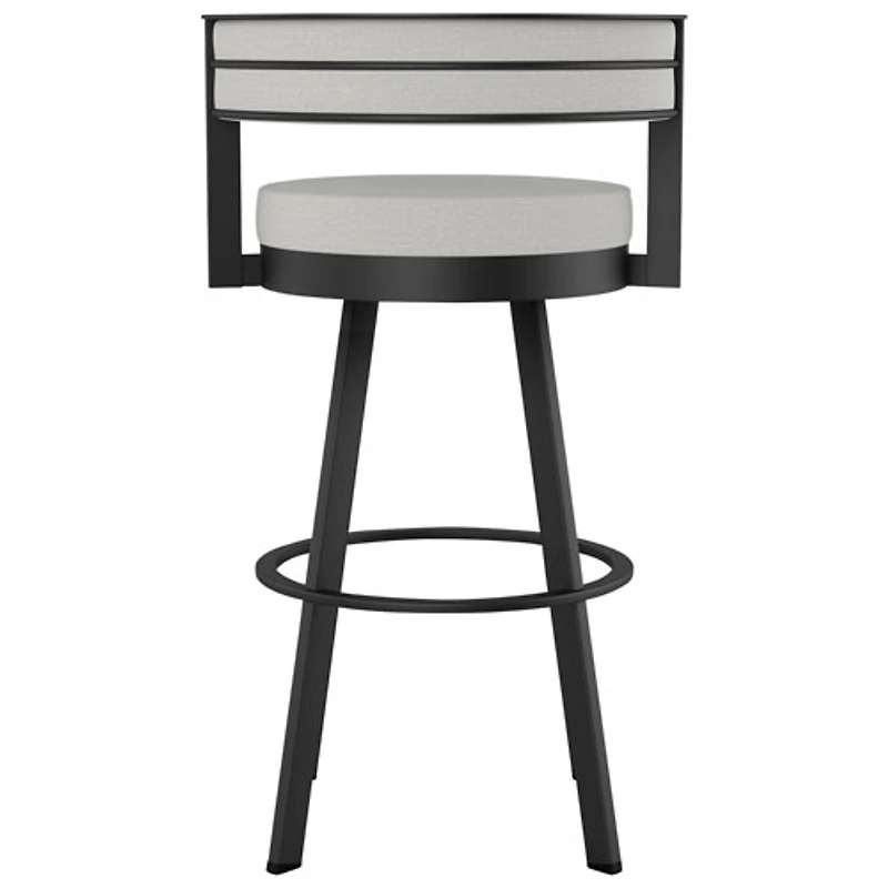 Tabouret de bar contemporain à hauteur de comptoir Browser - Gris tissé/Noir