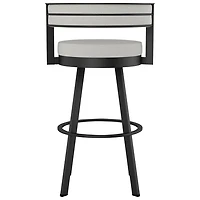 Tabouret de bar contemporain à hauteur de comptoir Browser - Gris tissé/Noir