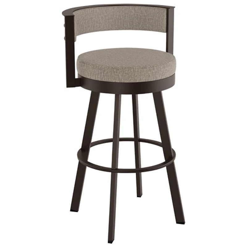 Tabouret de bar contemporain à hauteur de comptoir Browser - Brun beige tissé/Brun