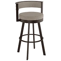 Tabouret de bar contemporain à hauteur de comptoir Browser - Brun beige tissé/Brun