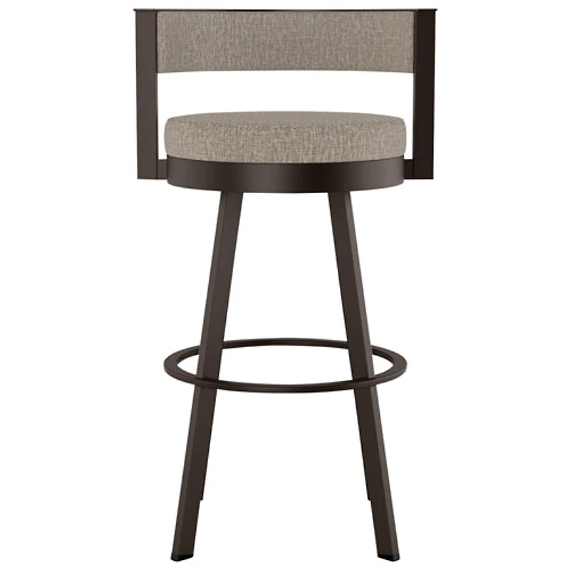 Tabouret de bar contemporain à hauteur de comptoir Browser - Brun beige tissé/Brun