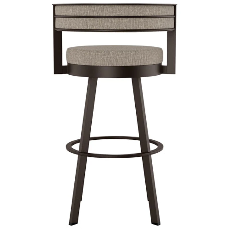 Tabouret de bar contemporain à hauteur de comptoir Browser - Brun beige tissé/Brun