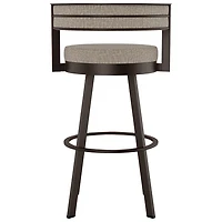 Tabouret de bar contemporain à hauteur de comptoir Browser - Brun beige tissé/Brun