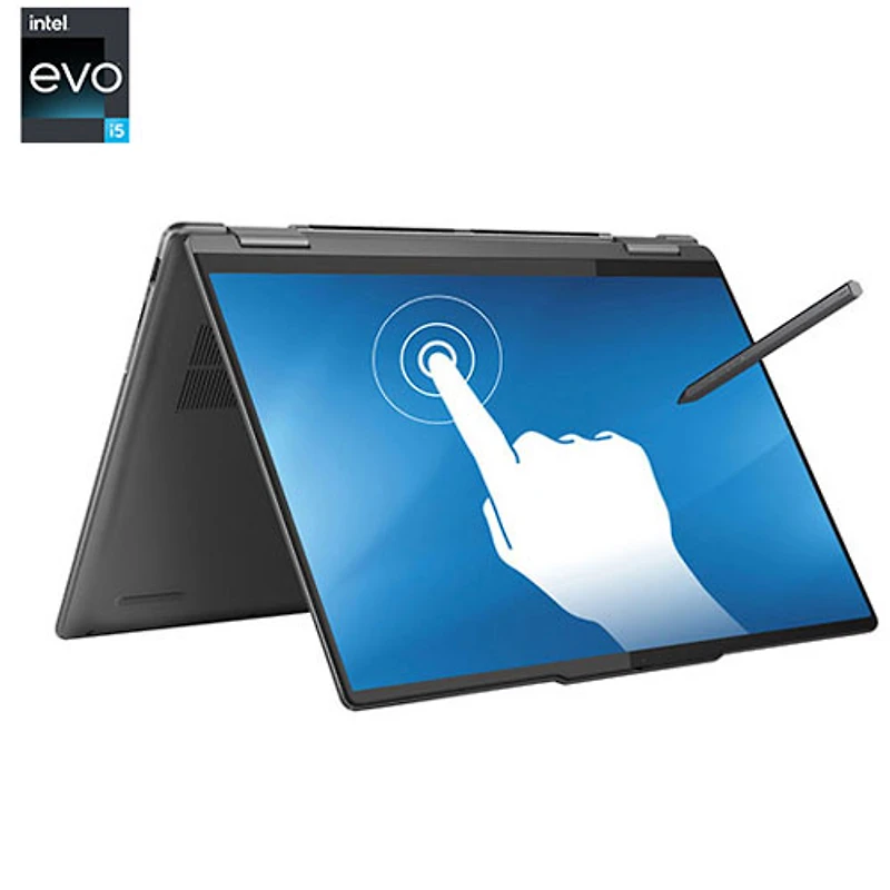 Portable 2-en-1 à écran tactile de 14 po Yoga 7 de Lenovo - Gris tempête (Evo i5-1335U d'Intel/SSD 512 Go/RAM 16 Go)