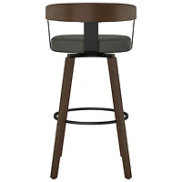 Tabouret de bar contemporain à hauteur de comptoir Cohen - Anthracite/Brun
