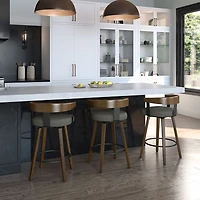 Tabouret de bar contemporain à hauteur de comptoir Cohen - Anthracite/Brun