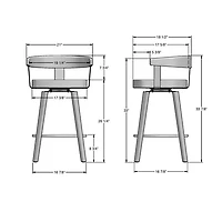 Tabouret de bar contemporain à hauteur de comptoir Cohen - Anthracite/Brun