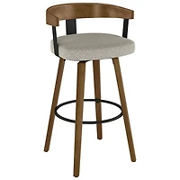 Cohen Contemporary Counter Height Barstool - Beige Grey Bouclé/Light Brown