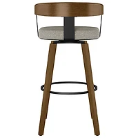 Cohen Contemporary Counter Height Barstool - Beige Grey Bouclé/Light Brown