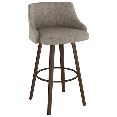 Ramon Traditional Counter Height Barstool - Beige Brown Woven/Brown