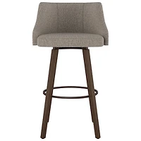 Ramon Traditional Counter Height Barstool - Beige Brown Woven/Brown