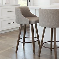 Ramon Traditional Counter Height Barstool - Beige Brown Woven/Brown