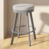 Swice Modern Polyester Counter Height Barstool - Light Grey/Metallic Grey