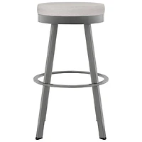 Tabouret de bar moderne à hauteur de bar en polyester Swice - Gris pâle/Gris métallique