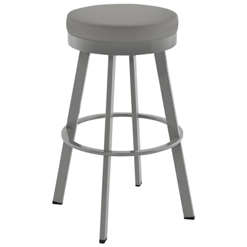 Tabouret de bar moderne à hauteur de bar en polyester Swice - Gris/Gris métallique