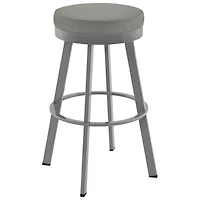 Tabouret de bar moderne à hauteur de bar en polyester Swice - Gris/Gris métallique