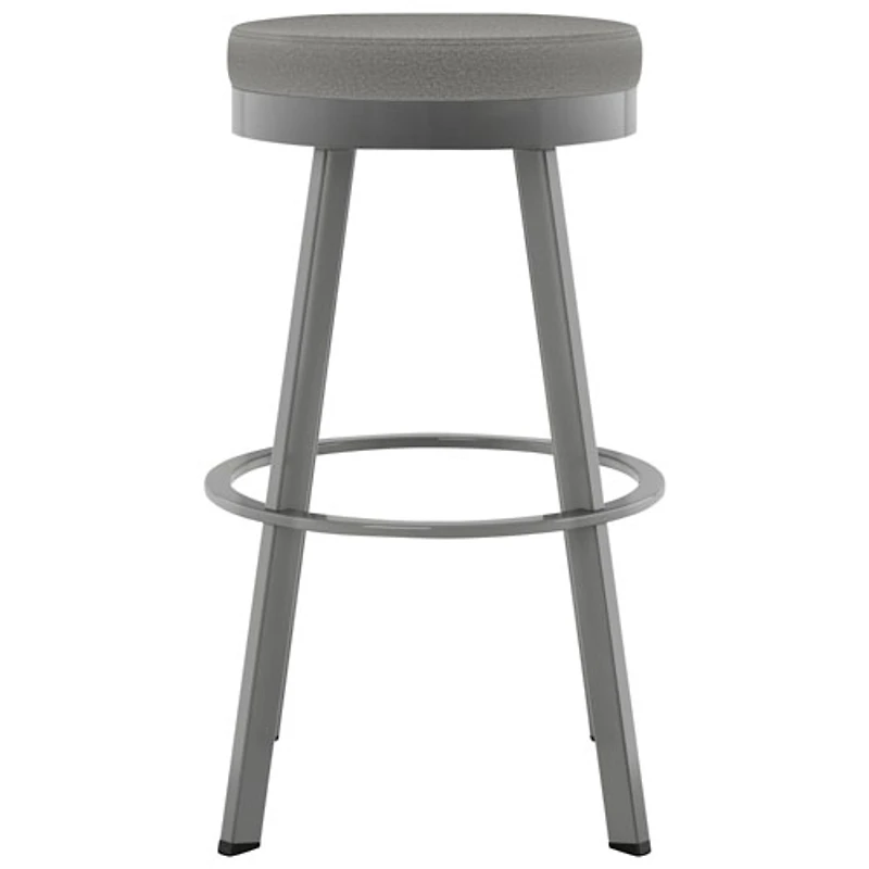 Tabouret de bar moderne à hauteur de bar en polyester Swice - Gris/Gris métallique