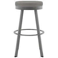 Tabouret de bar moderne à hauteur de bar en polyester Swice - Gris/Gris métallique